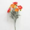Afloral Artificial Flowers Poppy Silk Flower Bush In Orange - 18"