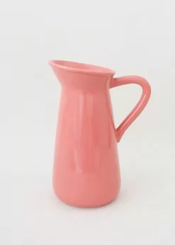 Vases Afloral Glossy Coral Glazed Pitcher - 9.5"