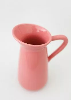 Vases Afloral Glossy Coral Glazed Pitcher - 9.5"
