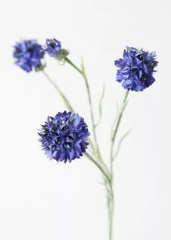 Afloral Artificial Flowers Artificial Cornflower Flower In Blue - 24