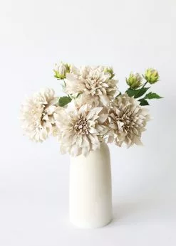 Afloral Dahlia Silk Flower In Taupe - 19.5