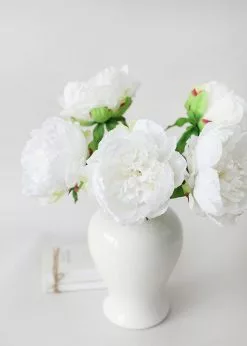 Afloral Natural Touch Peony In Cream White - 30