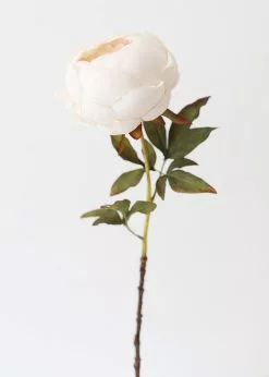 Afloral.com Artificial Flowers Artificial Peony Flower In Ivory - 24"