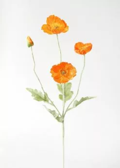 Afloral Artificial Flowers Fake Poppy Flower In Orange - 23"