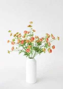 Afloral Silk Mini Ranunculus In Coral - 22
