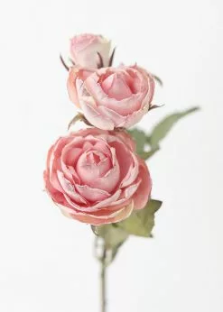 Afloral Pink Mauve Faux Dried Roses - 21" Artificial Flowers