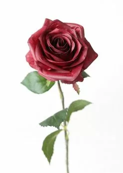 Afloral Burgundy Fake Flowers Rose - 21.5"