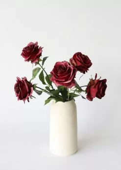 Afloral Burgundy Fake Flowers Rose - 21.5