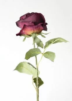 Afloral Silk Flowers Rose In Plum Purple - 21.5