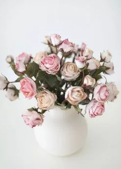 Afloral Pink Mauve Faux Dried Roses - 21