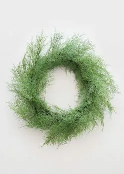 Afloral Outdoor Plastic Asparagus Fern Wreath - 26" Artificial Plants