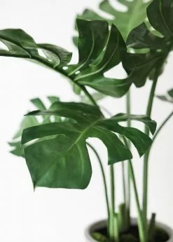Afloral Artificial Plants Fake Monstera Plant In Cement Stand - 45"