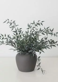 Afloral Artificial Plants Artificial Italian Ruscus Leaf Branch - 36