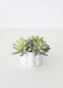 Afloral White Ceramic Large Hobnail Pot - 3"