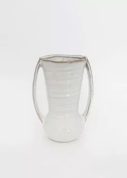 Afloral Farmhouse Ceramic Vase With Handles - 7.75" Vases