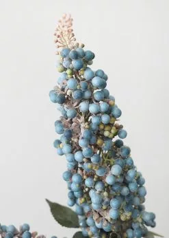 Afloral Artificial Flowers Faux Blue Berry Cluster Branch - 37