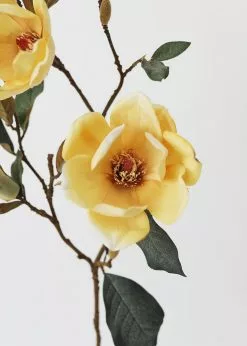 Afloral Mustard Artificial Magnolia Branch - 35" Artificial Flowers