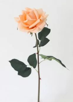 Afloral Peach Real Touch Rose - 20.5" Artificial Flowers