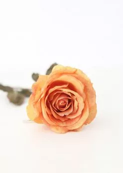 Afloral Artificial Flowers Golden Orange Rose Artificial Flower - 26"