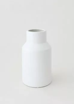 Afloral Everyday Flower Vase In White - 9"