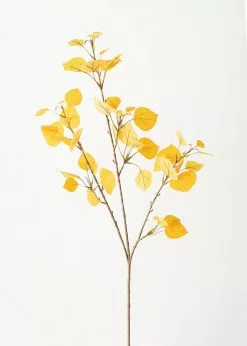 Afloral Artificial Aspen Leaf In Yellow Gold - 40" Artificial Plants