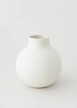 Afloral Creamy White Round Ceramic Vase - 8" Vases