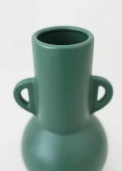 Afloral Dark Green Ceramic Floral Vase - 10.75" Vases