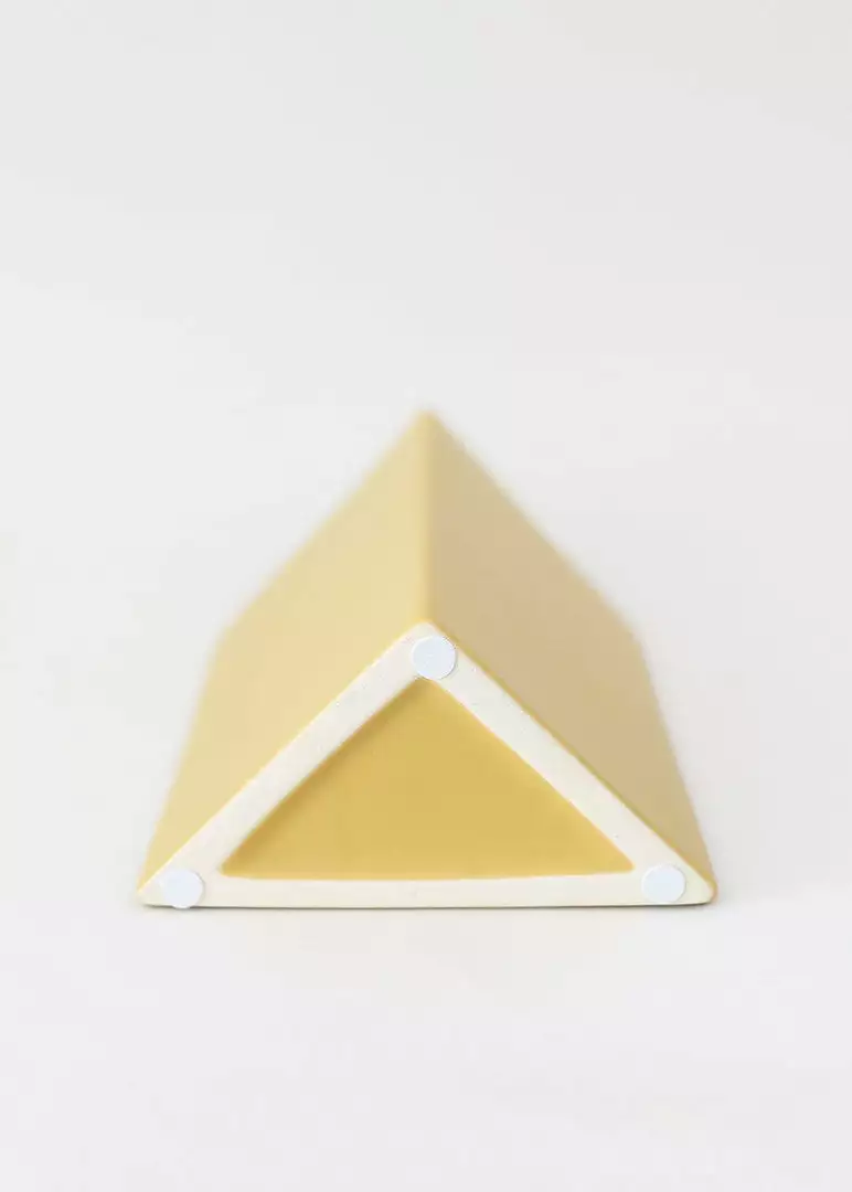 Afloral Ceramic Geometric Triangle Vase In Honey Yellow- 8.5" Vases