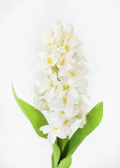 Afloral White Artificial Hyacinth Flowers - 12.5"