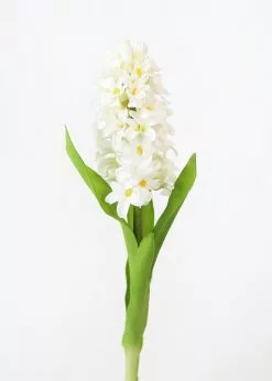 Afloral White Artificial Hyacinth Flowers - 12.5"