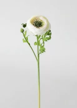 Afloral Artificial Flowers Silk Ranunculus In Cream - 13"