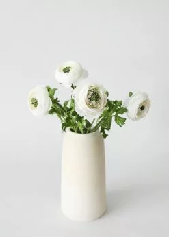 Afloral Artificial Flowers Silk Ranunculus In Cream - 13"