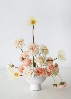 Afloral Large White Ceramic Compote - 6"