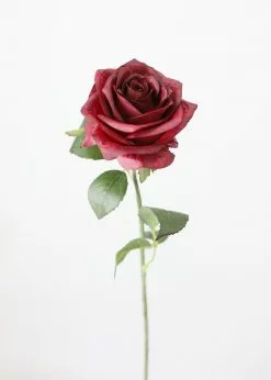 Afloral Burgundy Fake Flowers Rose - 21.5"