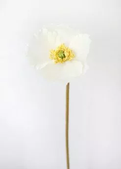 Afloral Artificial Flowers Cream Silk Flower Poppy - 23"