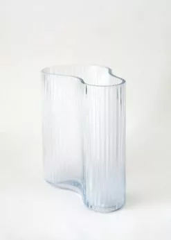 Afloral Ridged Glass Asymmetrical Vase - 8