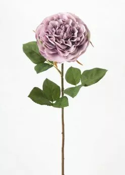 Afloral Artificial Flowers Faux Cabbage Rose In Lavender - 21.25"