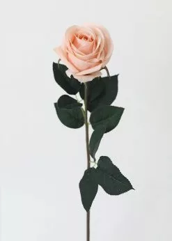 Afloral Artificial Flowers Real Touch Rose In Light Pink - 20"