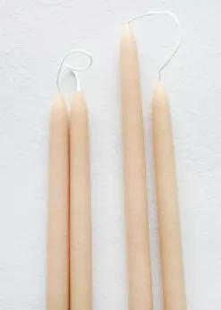 Afloral Pack Of 4 Ivory Hand-Dipped Taper Candles - 12"