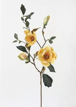 Afloral Mustard Artificial Magnolia Branch - 35" Artificial Flowers