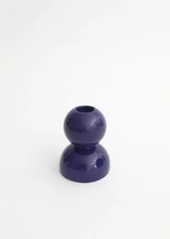 Afloral Navy Ceramic Geometric Candle Holder - 3.25" Tools & Accents