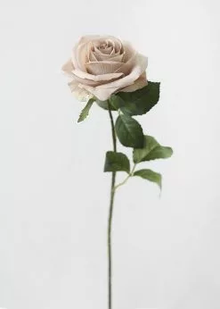Afloral Artificial Flowers Rose In Taupe Beige - 21.5