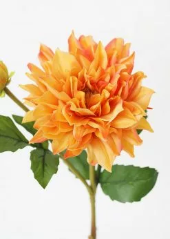 Afloral Artificial Flowers Real Touch Dahlia In Fall Orange - 26"