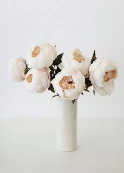 Afloral.com Artificial Flowers Artificial Peony Flower In Ivory - 24