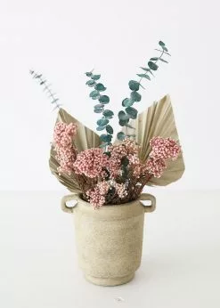 Afloral.com Tuscan Farmhouse Distressed Vase With Handles - 5.5