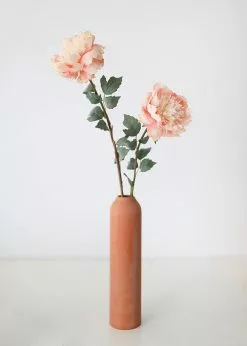 Afloral Artificial Peony Flower In Yellow Pink - 30.5