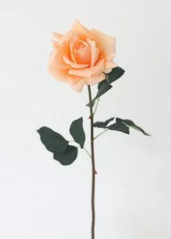 Afloral Peach Real Touch Rose - 20.5" Artificial Flowers