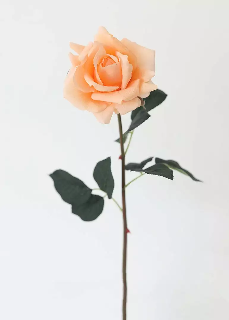 Afloral Peach Real Touch Rose - 20.5" Artificial Flowers