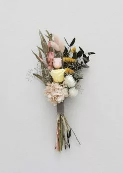 Afloral Dried Flowers Pink And Yellow Dried Flower Bouquet - 6.5-12"