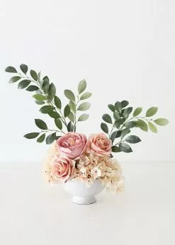 Afloral Glazed White Terra Cotta Compote Bowl - 3.75" Vases